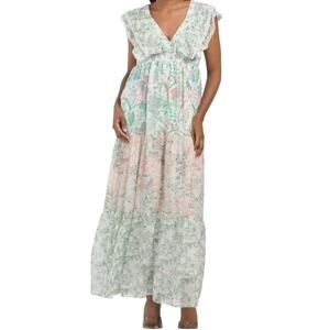 HOUSE OF HARLOW 1960 Tiered Chiffon Maxi Dress‎ Small NWT